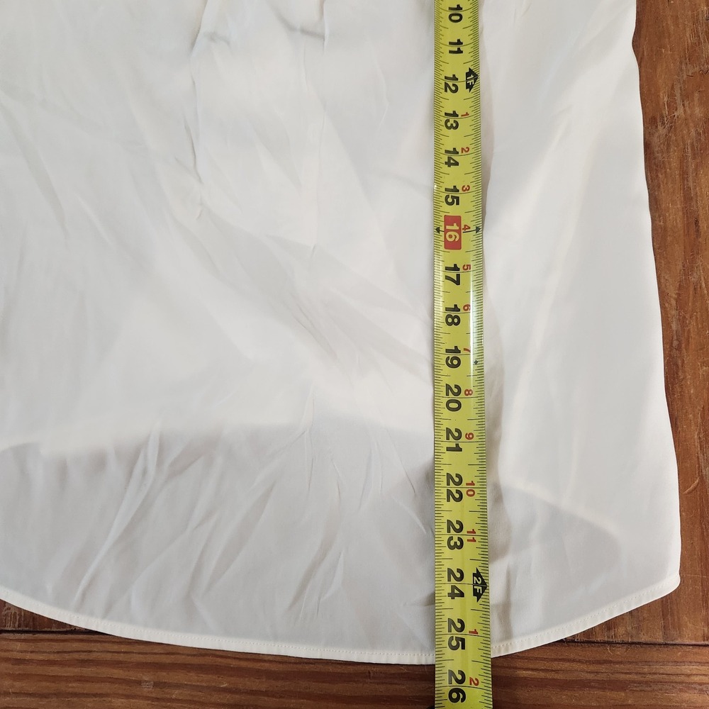 Rag‎ & Bone NWT Women's Ivory Sleeveless V-Neck Faux Wrap 100% Silk Blouse Small - Picture 9 of 11